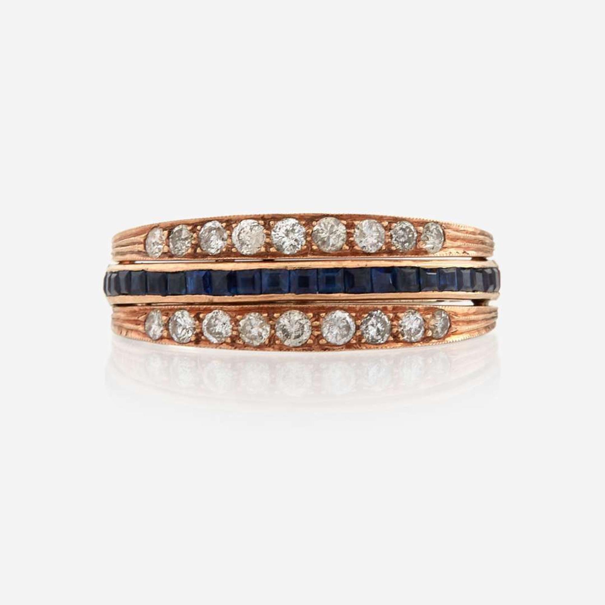 Two gem-set eternity bands