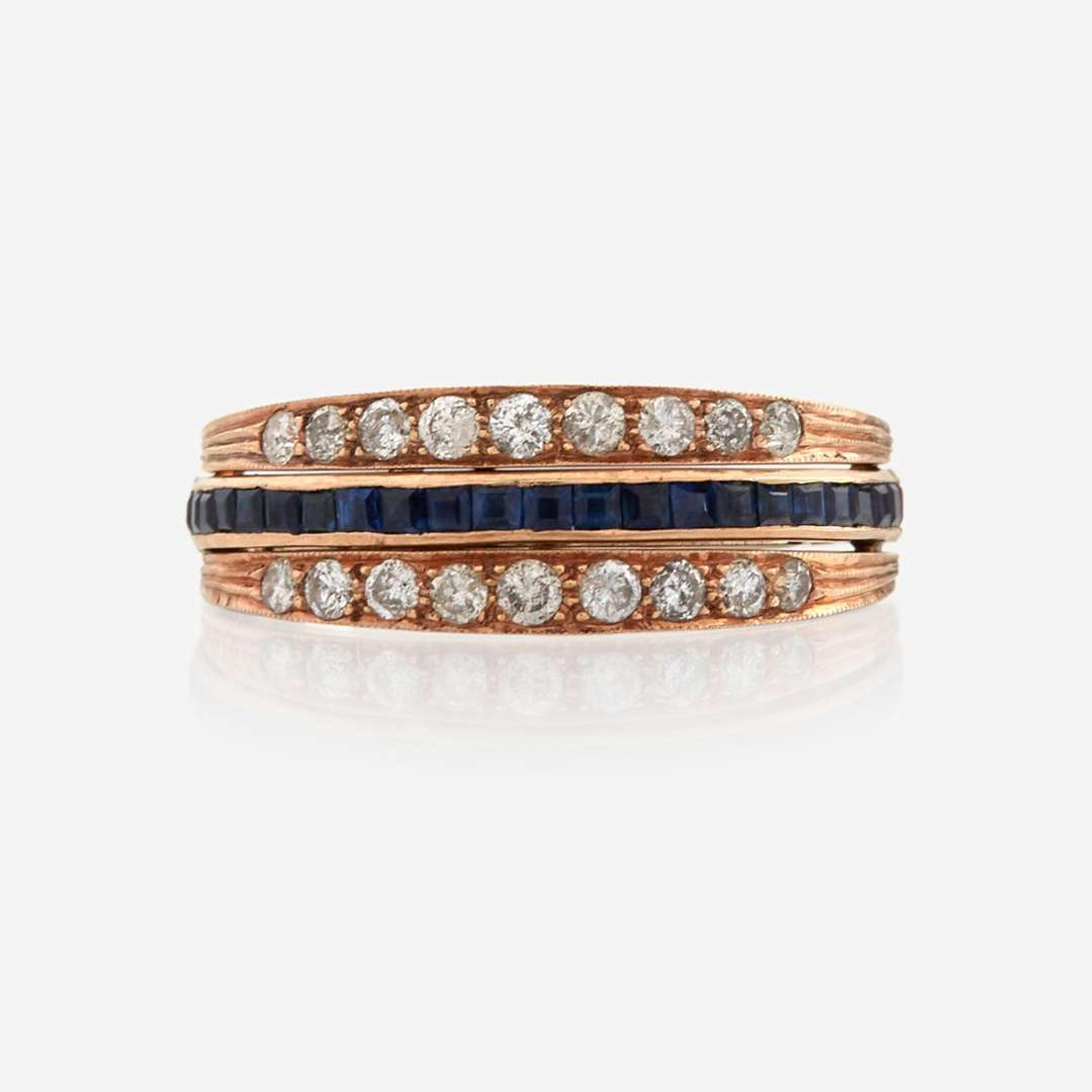 Two gem-set eternity bands