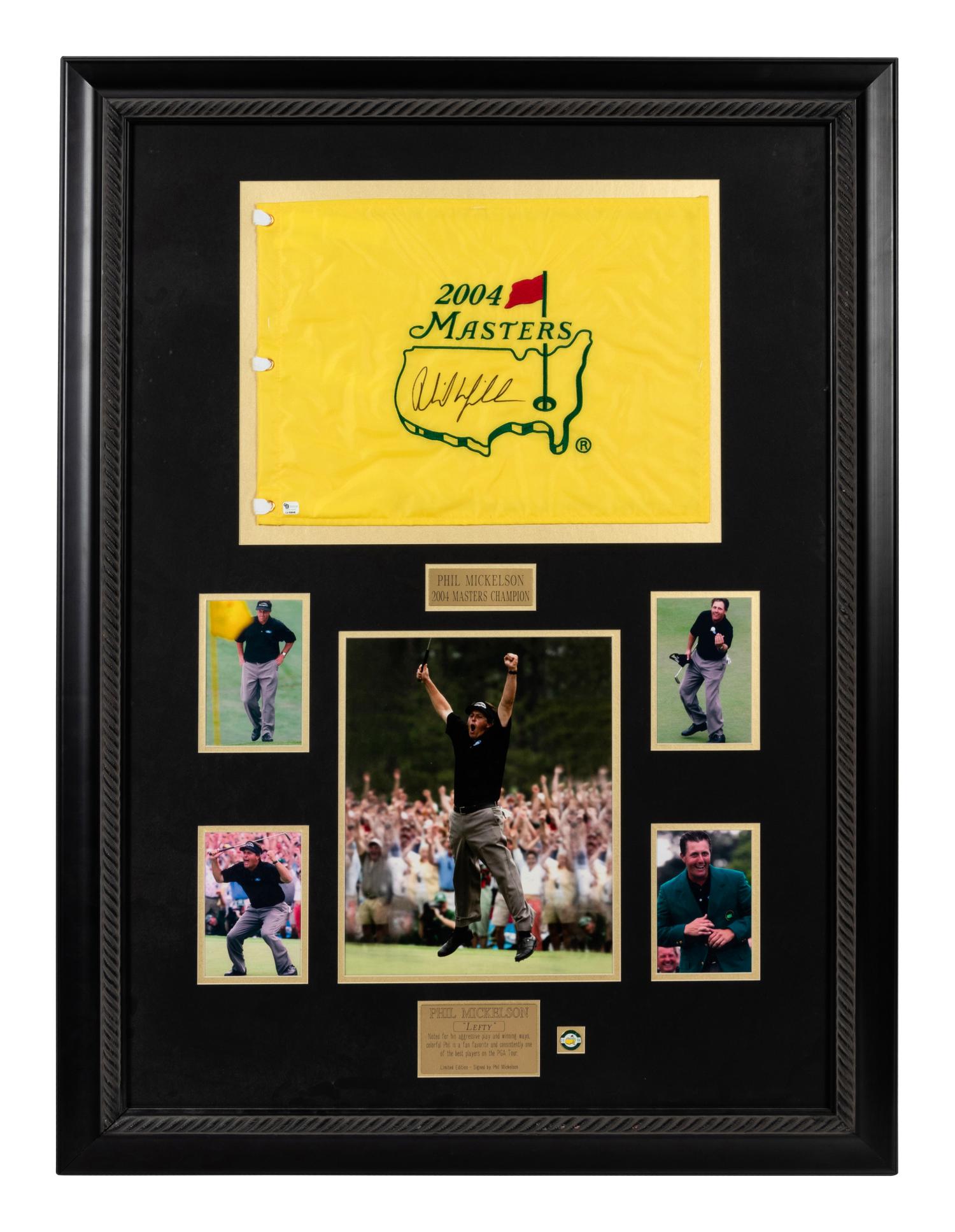 A Phil Mickelson 2004 Masters Signed Autograph Presentation Formerly Displayed at Mike Ditka's Restaurant