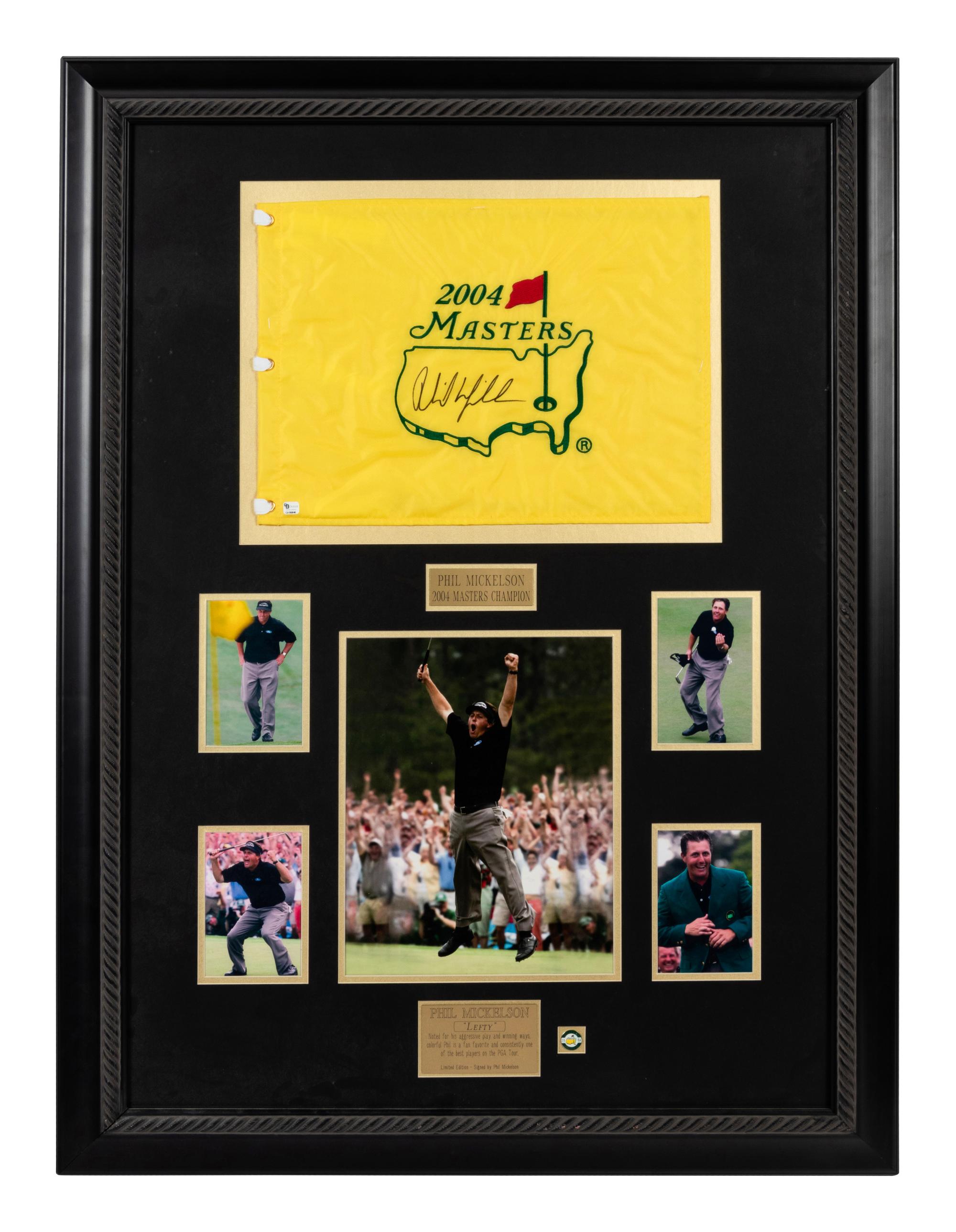A Phil Mickelson 2004 Masters Signed Autograph Presentation Formerly Displayed at Mike Ditka's Restaurant