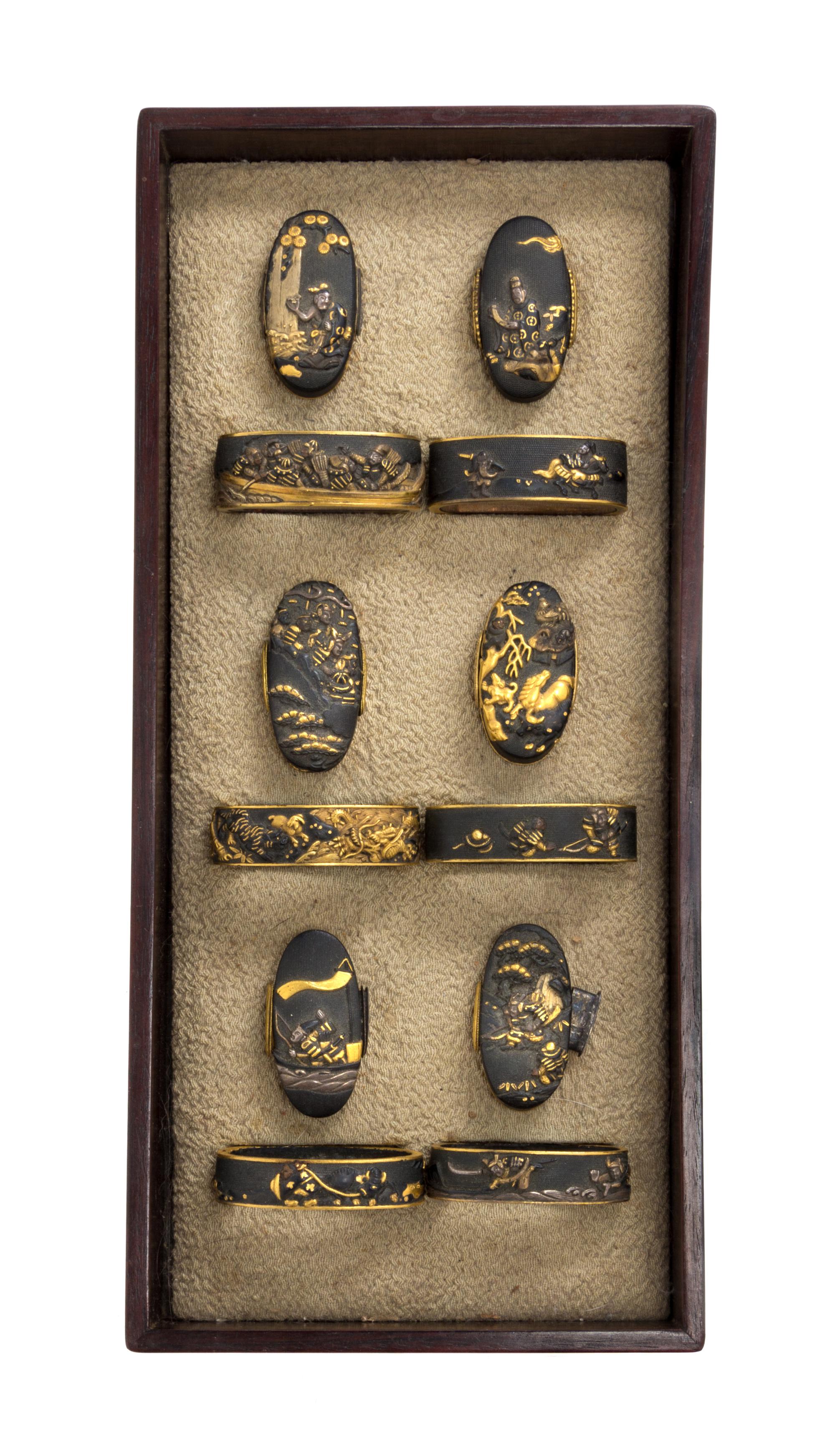Twelve Bronze Sword Fittings Length of largest 1 1/2 inches. — 19TH CENTURY