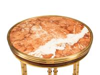 A Pair of French Gilt Bronze Mounted Mahogany Marble-Top Guéridons