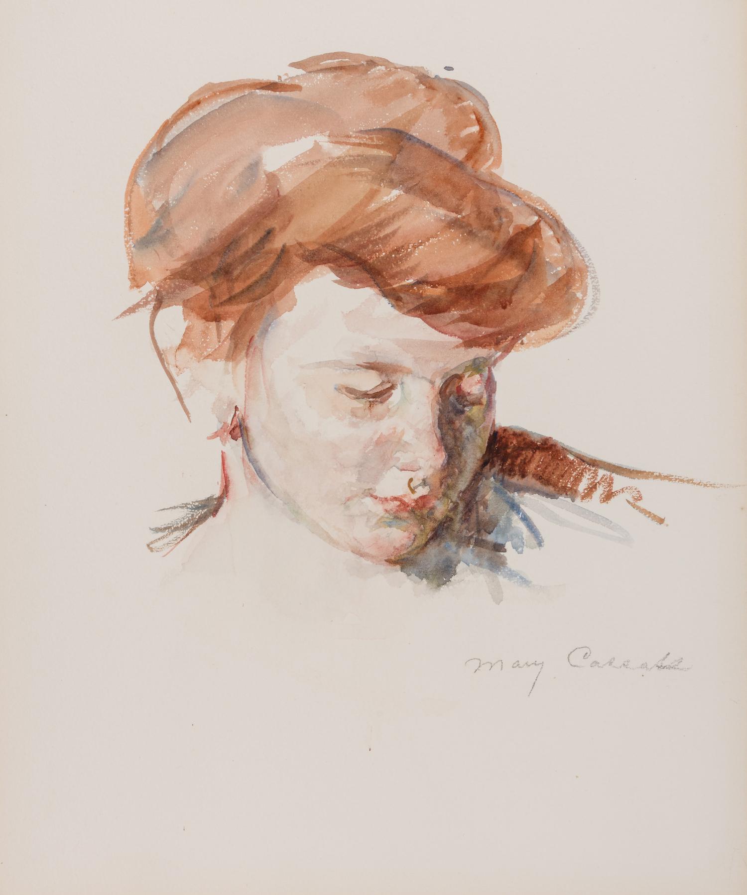 Sketch of Mother Jeanne's Head Looking Down (No. 3) , c. 1908