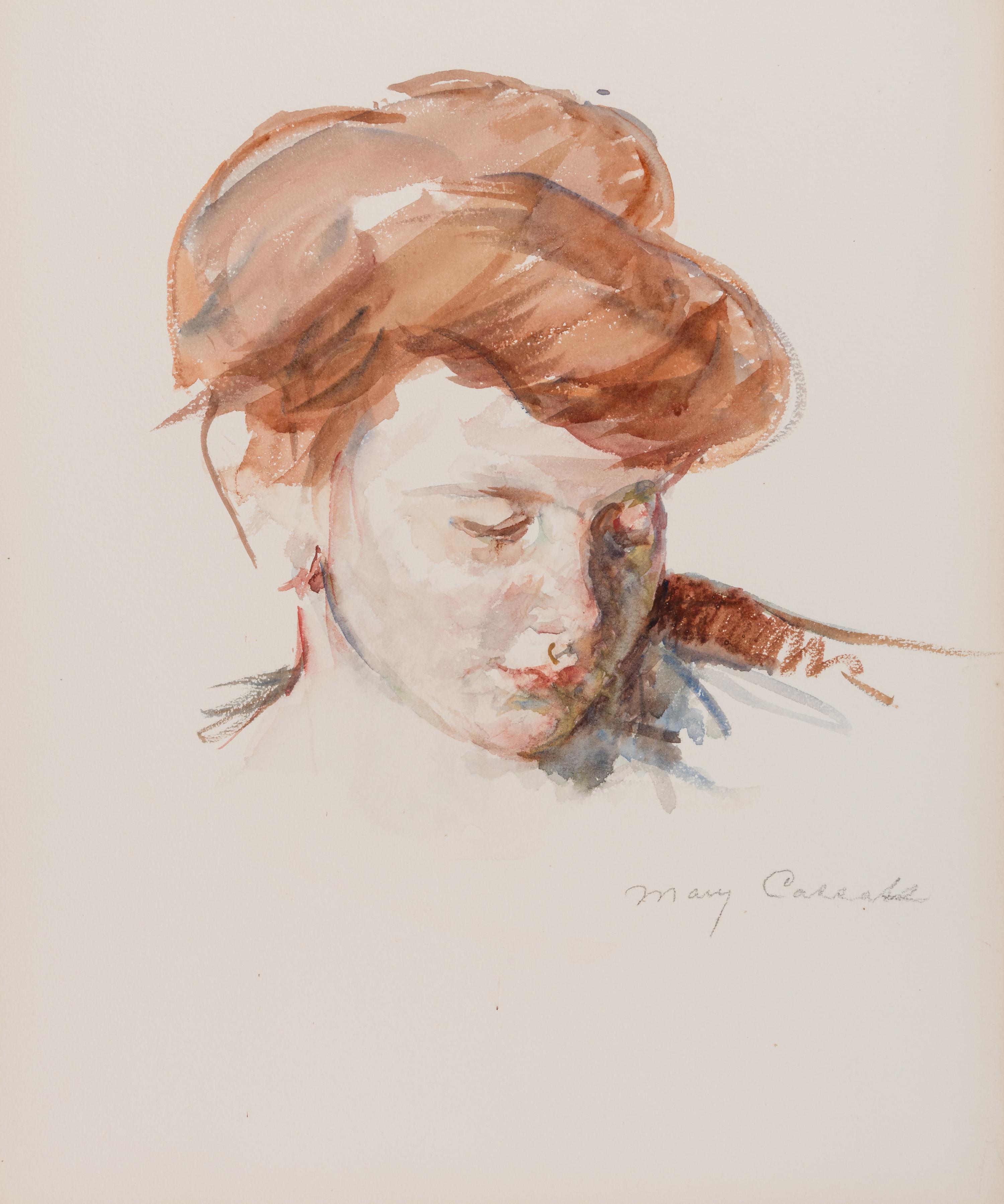 Sketch of Mother Jeanne's Head Looking Down (No. 3) , c. 1908