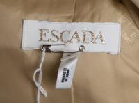 An Escada Cream Leather Pant Suit, Jacket size 38, Pants no size.
