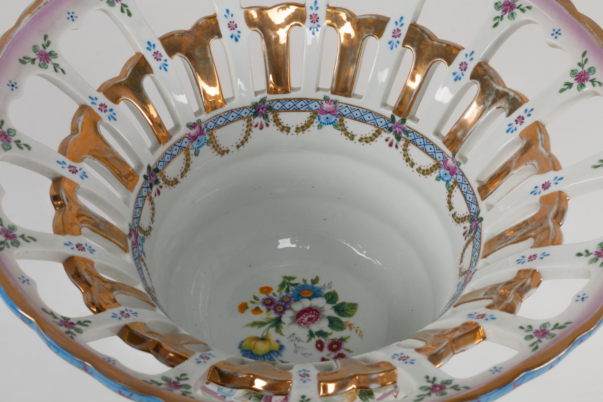 A Large German Porcelain Figural Centerpiece