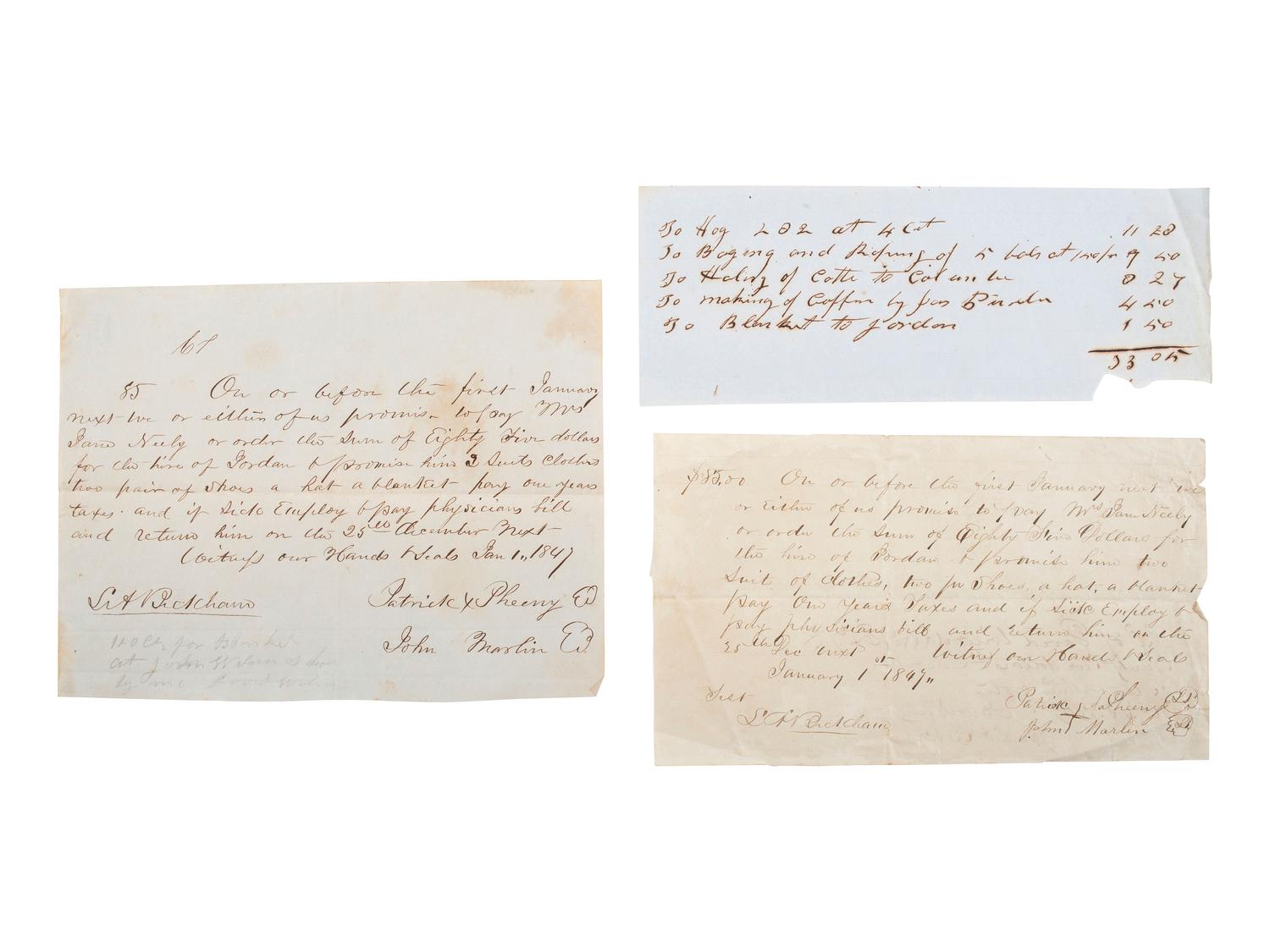 [SLAVERY & ABOLITION] -- [RECONSTRUCTION]. Labor contracts, "Rules & Regulations," and other documents associated with freedmen working on the South Carolina plantation of John S. Wilson, 1865-1868.
