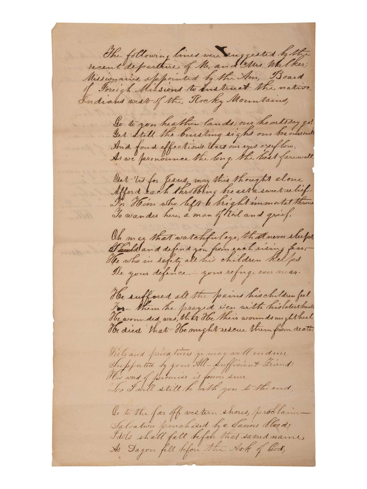 [WESTERN AMERICANA] . 3 letters involving missionaries and travel to Alaska and Canada.