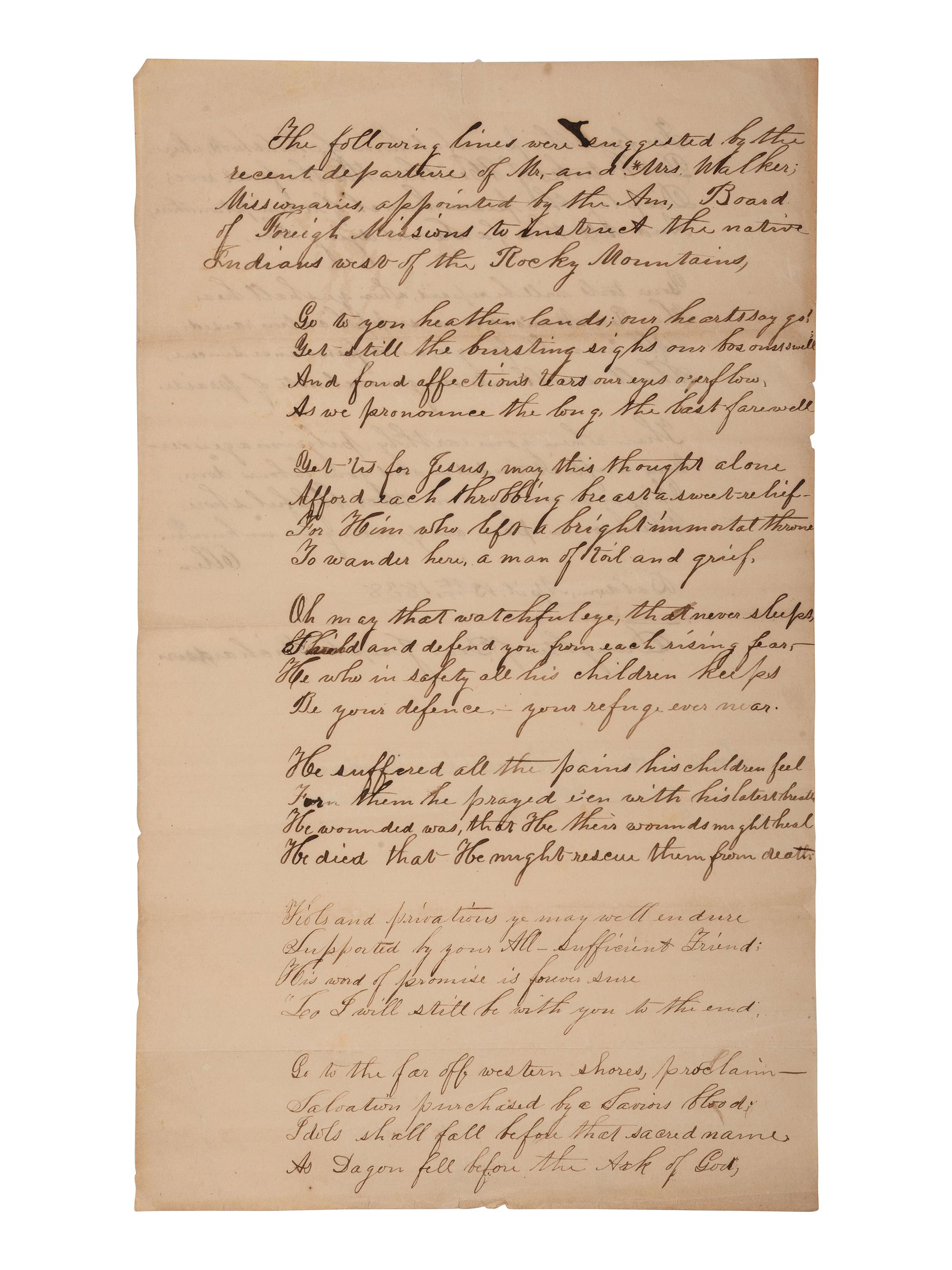 [WESTERN AMERICANA] . 3 letters involving missionaries and travel to Alaska and Canada.