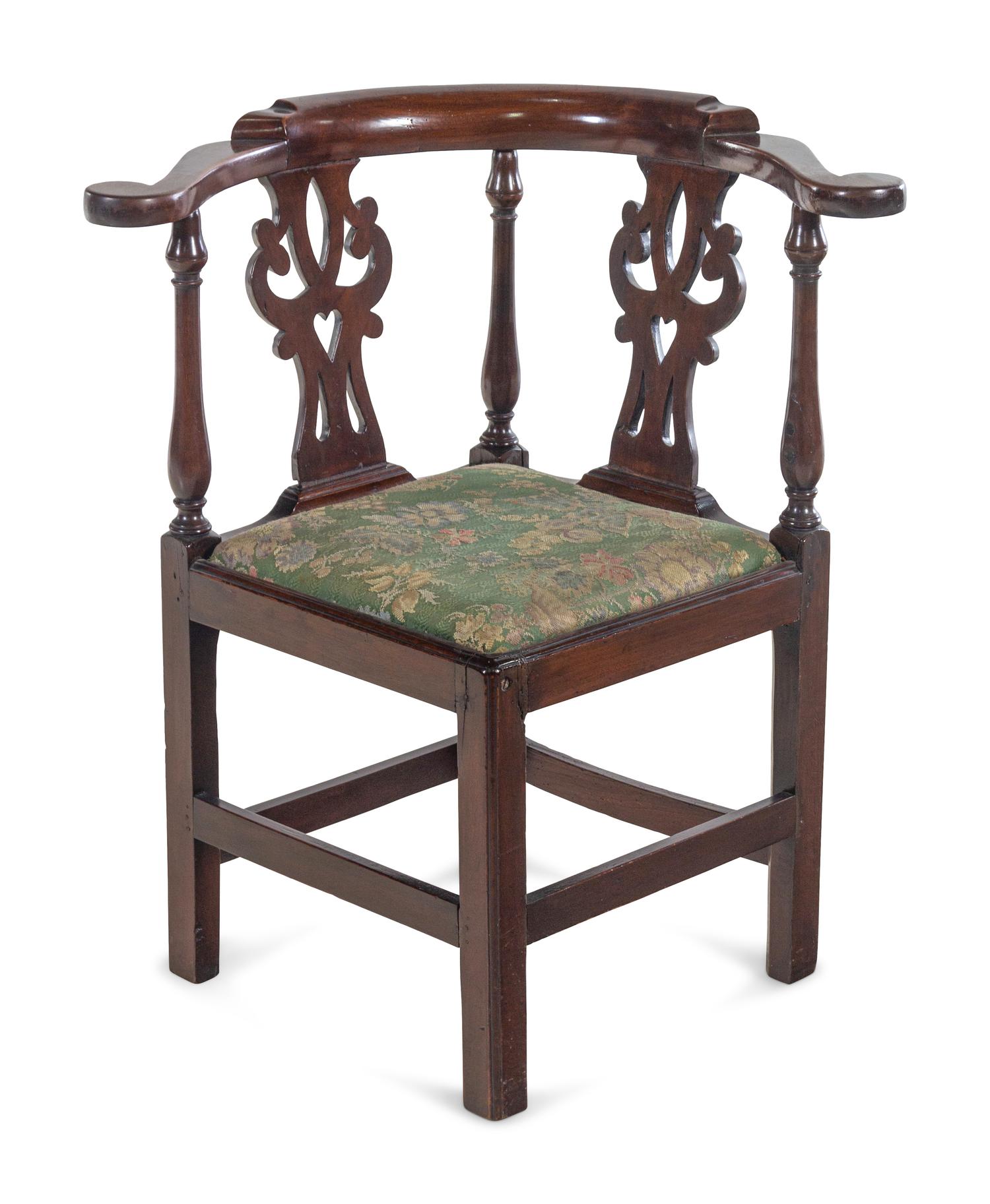A George III Mahogany Corner Chair