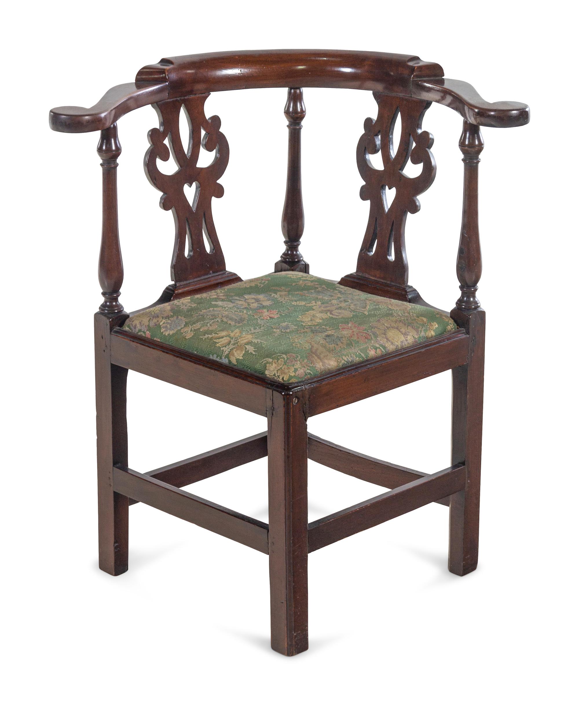 A George III Mahogany Corner Chair