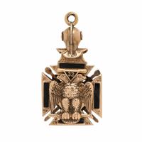 Enamel, Multigem, and Yellow Gold Masonic Pendant