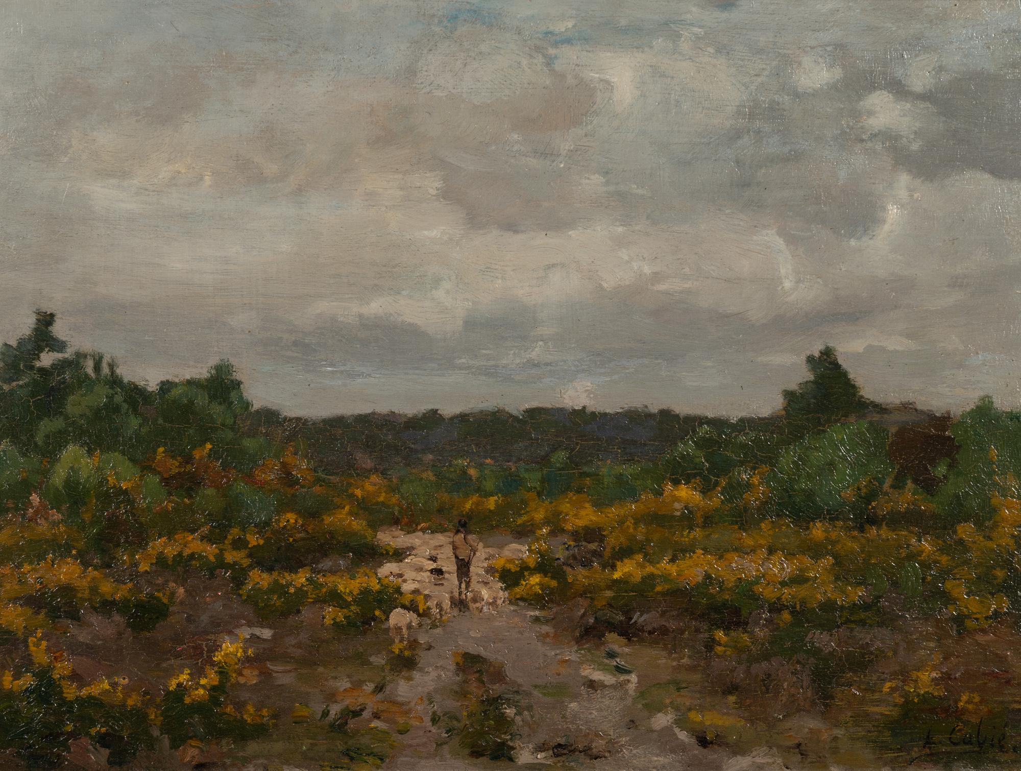 Shepherd with Flock in a Landscape