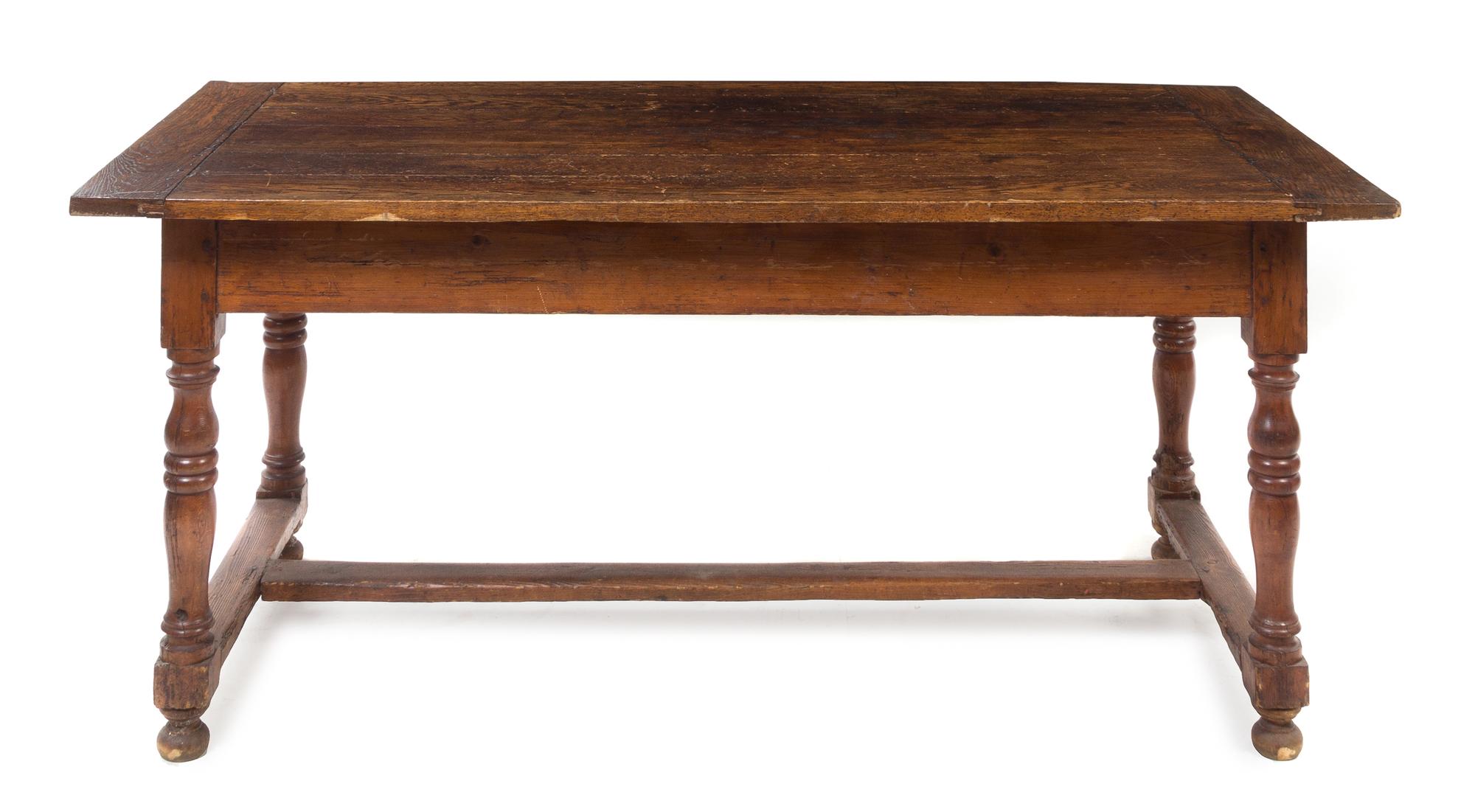 A French Provincial Work Table Height 30 x width 68 1/2 x depth 31 3/4 inches. — 19TH CENTURY