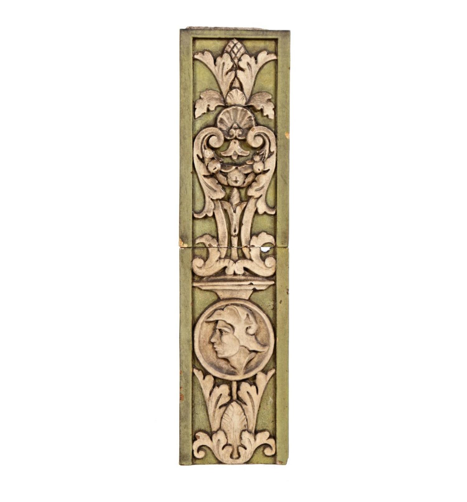 A Terra Cotta Two-Part Panel from a Commercial Building in Bronzeville, Chicago, Illinois