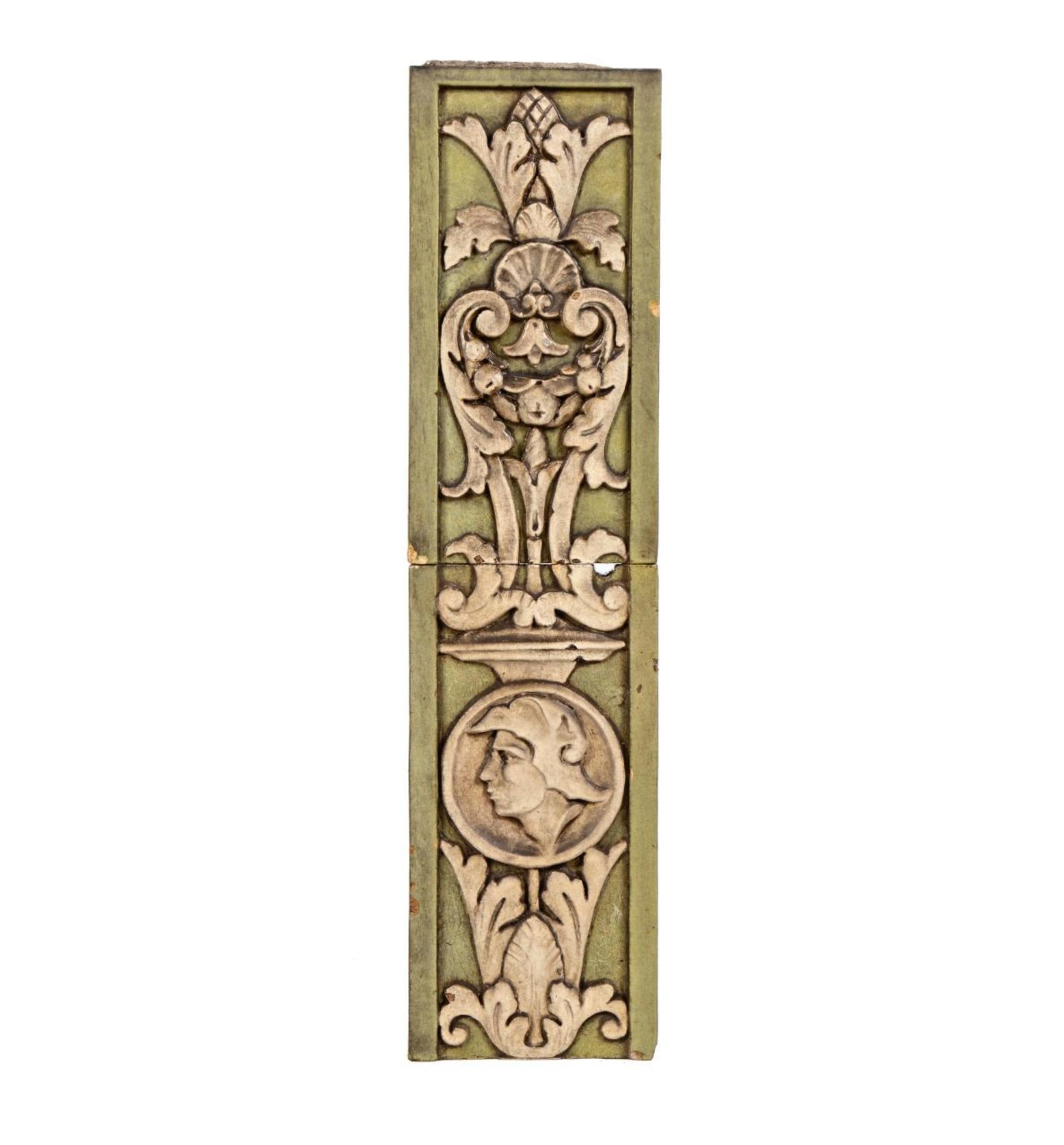 A Terra Cotta Two-Part Panel from a Commercial Building in Bronzeville, Chicago, Illinois