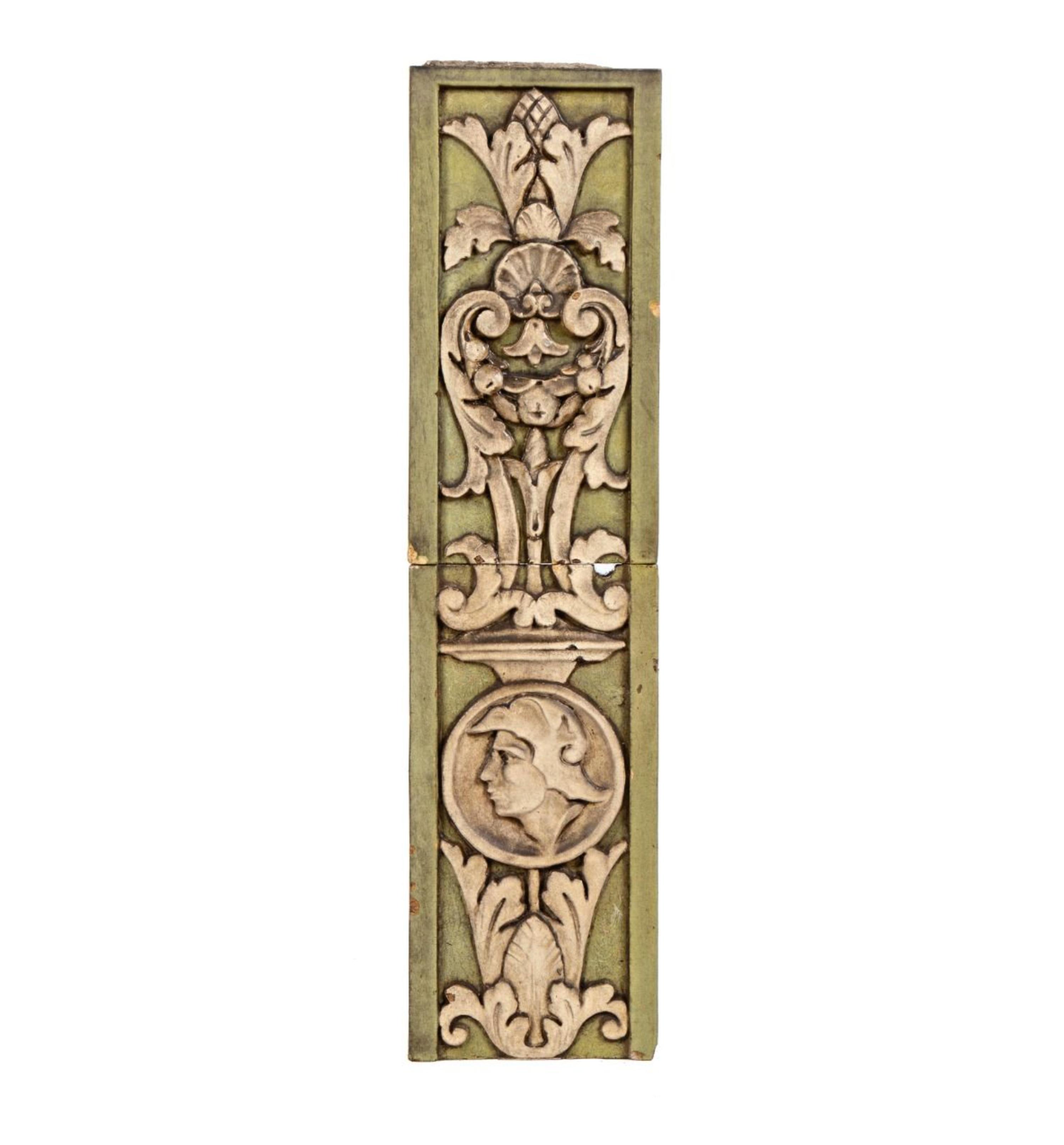 A Terra Cotta Two-Part Panel from a Commercial Building in Bronzeville, Chicago, Illinois