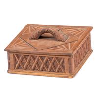 A Folk Art Carved Wood Lidded Box
