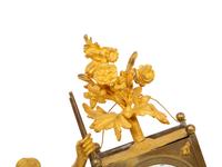 A Restauration Gilt and Patinated Bronze "Gardener" Clock