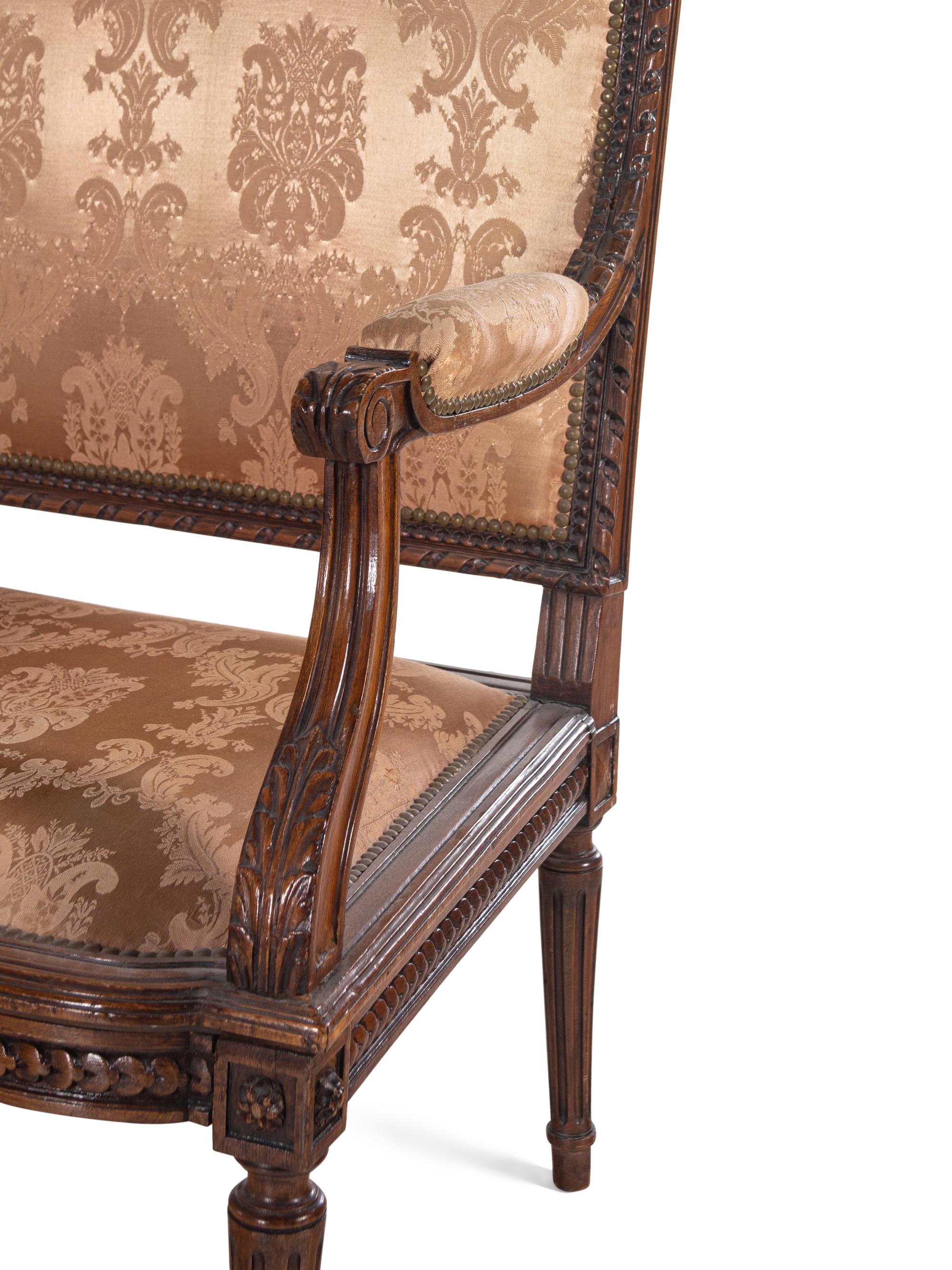 A Louis XVI Style Walnut Seating Suite