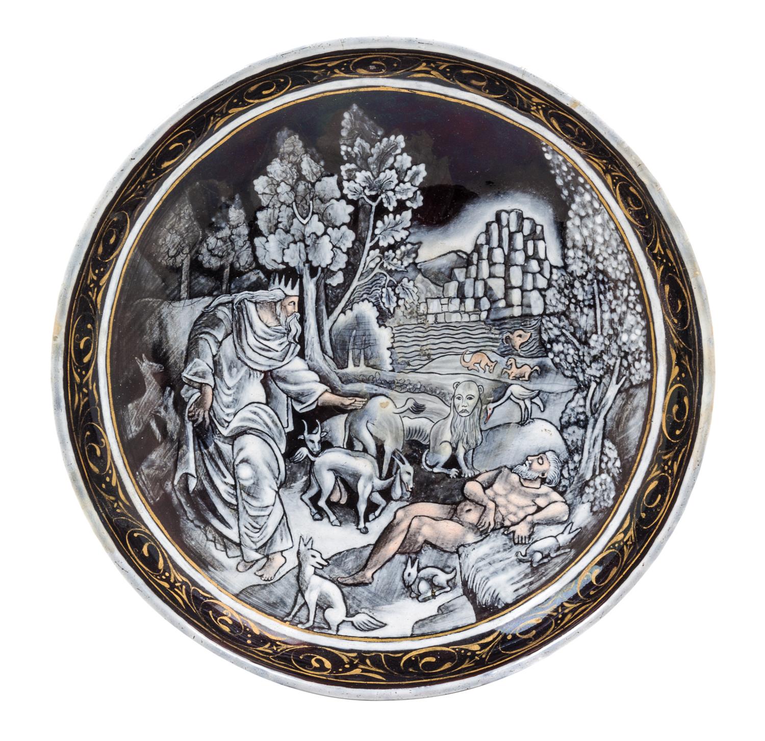 A Continental Enameled Tazza Height 5 inches. — 19TH CENTURY