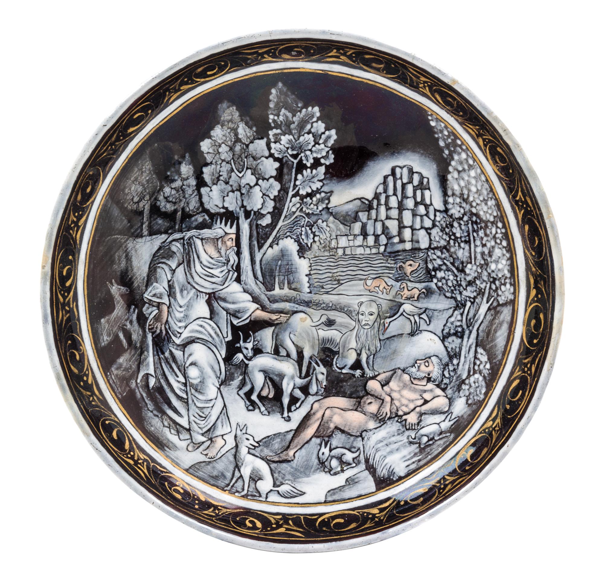A Continental Enameled Tazza Height 5 inches. — 19TH CENTURY