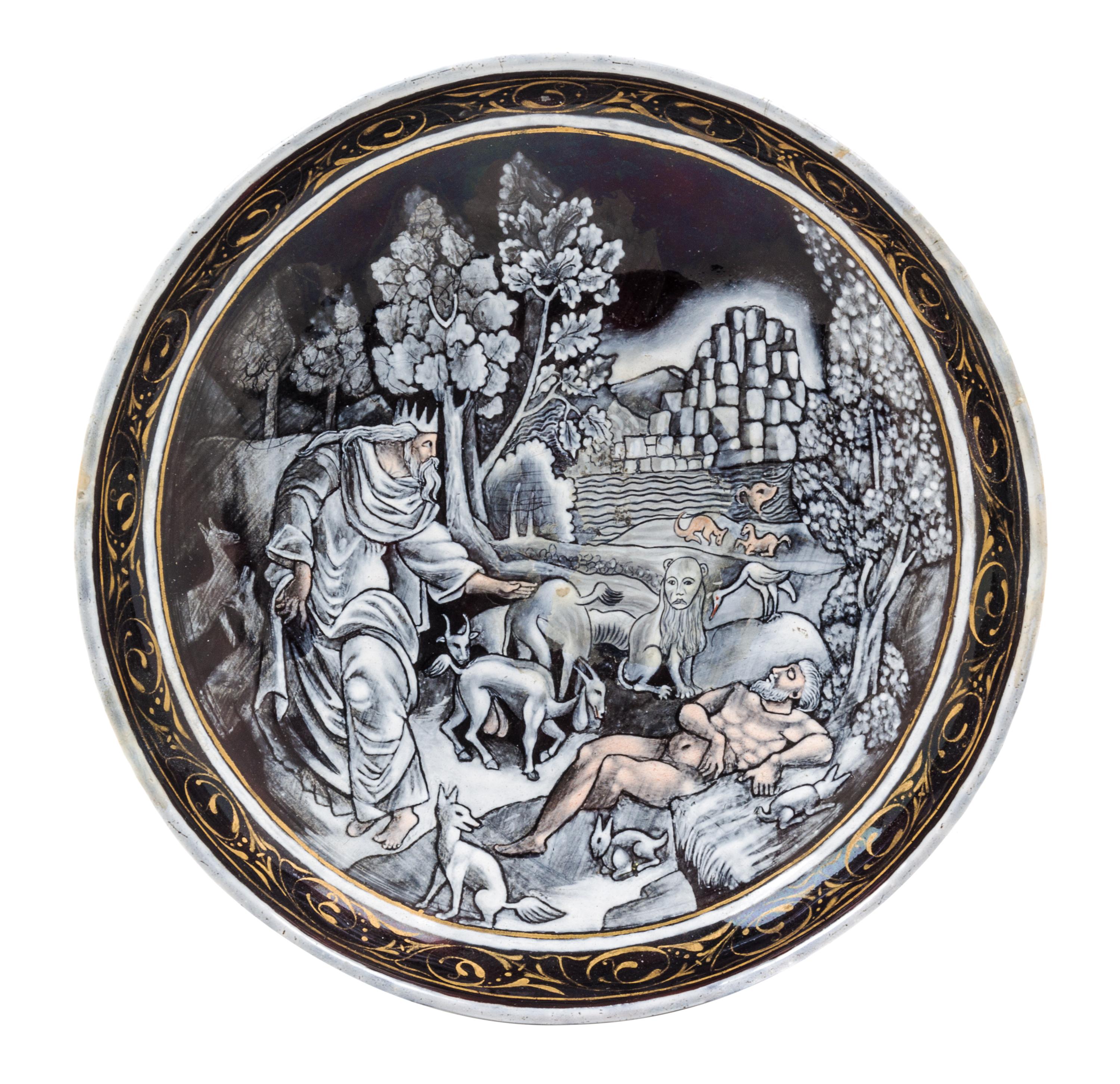 A Continental Enameled Tazza Height 5 inches. — 19TH CENTURY