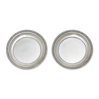 A Rare Pair of Federal Silver Bread Plates