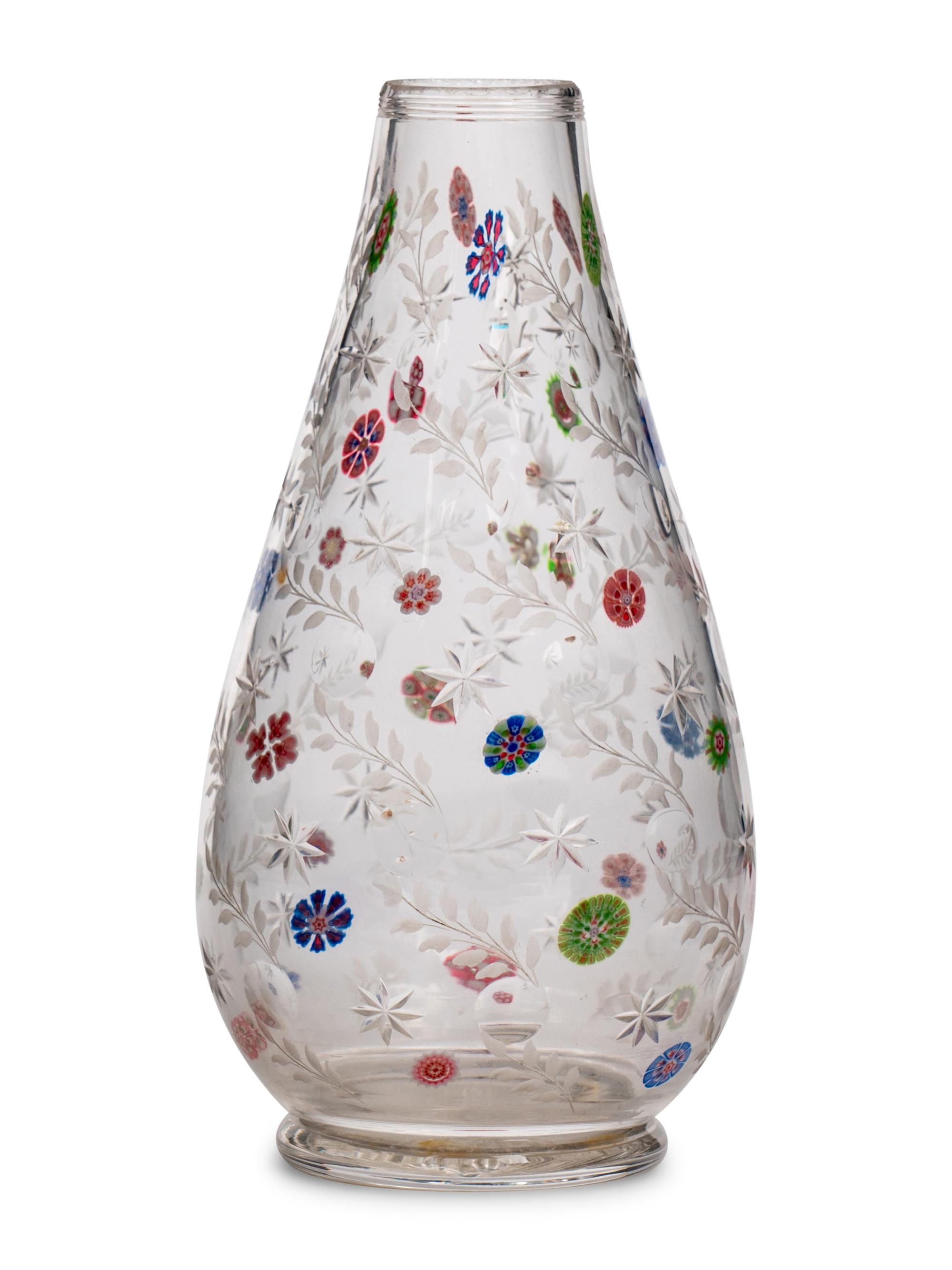 A Bohemian Cut Glass Vase
