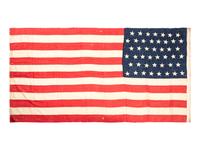 [FLAGS]. A group of 2 American flags, incl. 45-star and 48-star examples. Late 19th-early 20th century.