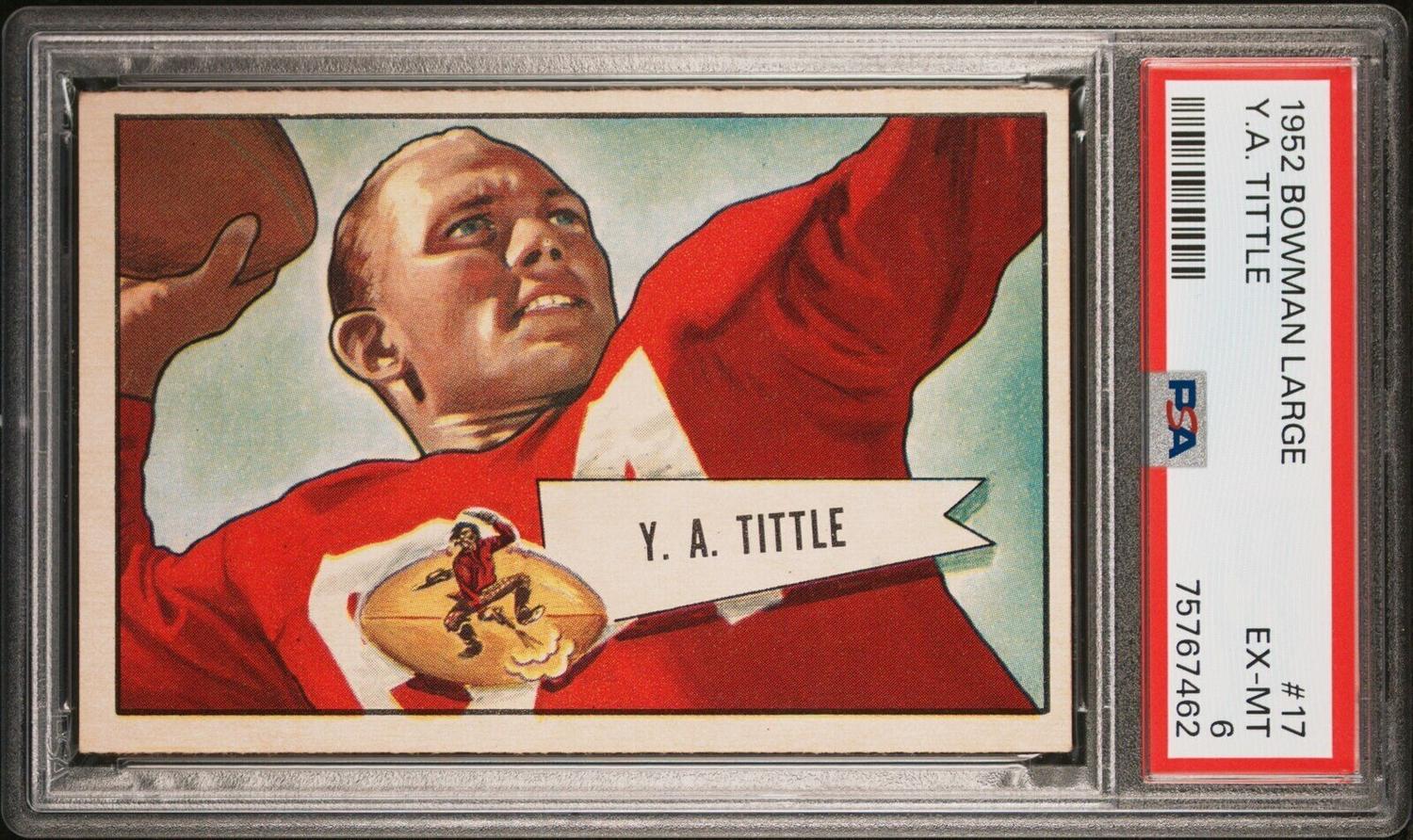 A Group of Nine 1952 Bowman Large Hall of Fame PSA Graded Football Cards,