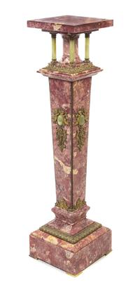 A Continental Gilt Metal Mounted Marble and Onyx Pedestal — 20TH CENTURY