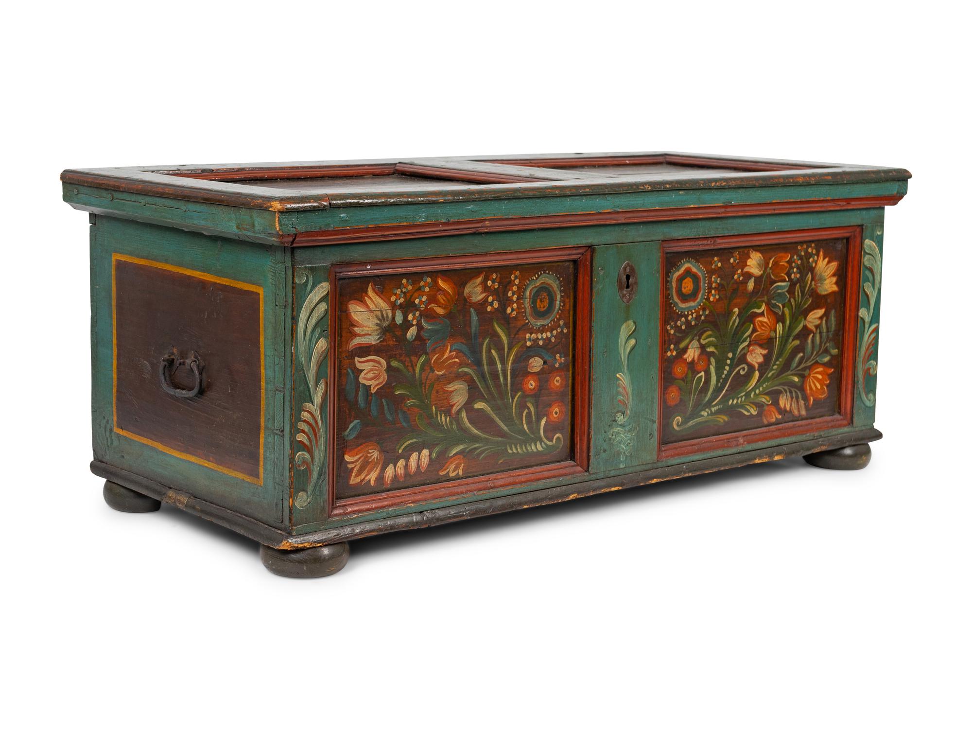 A Northern European Painted Chest — 19TH/20TH CENTURY