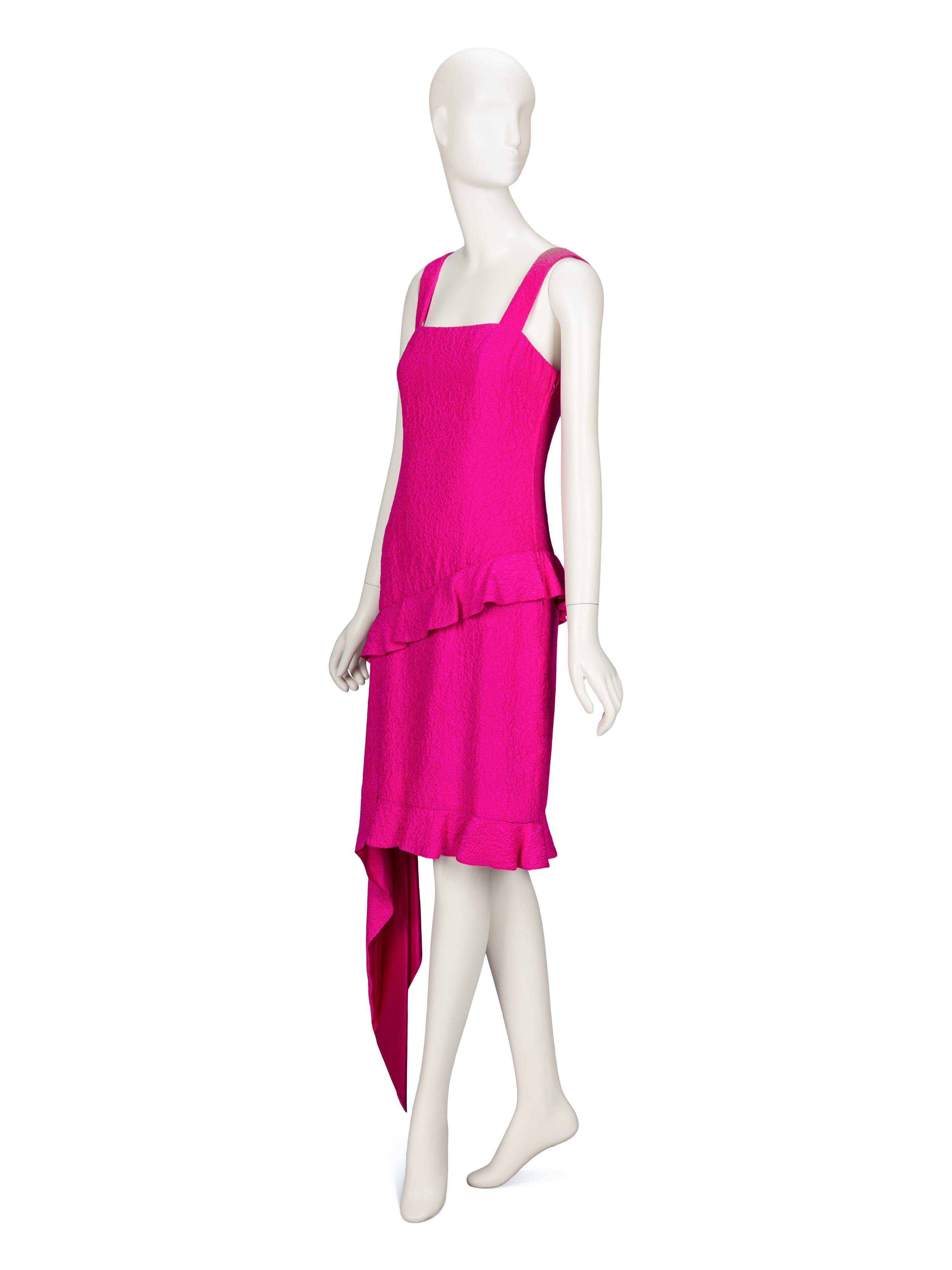 Galanos, Shocking Pink Cocktail Dress
