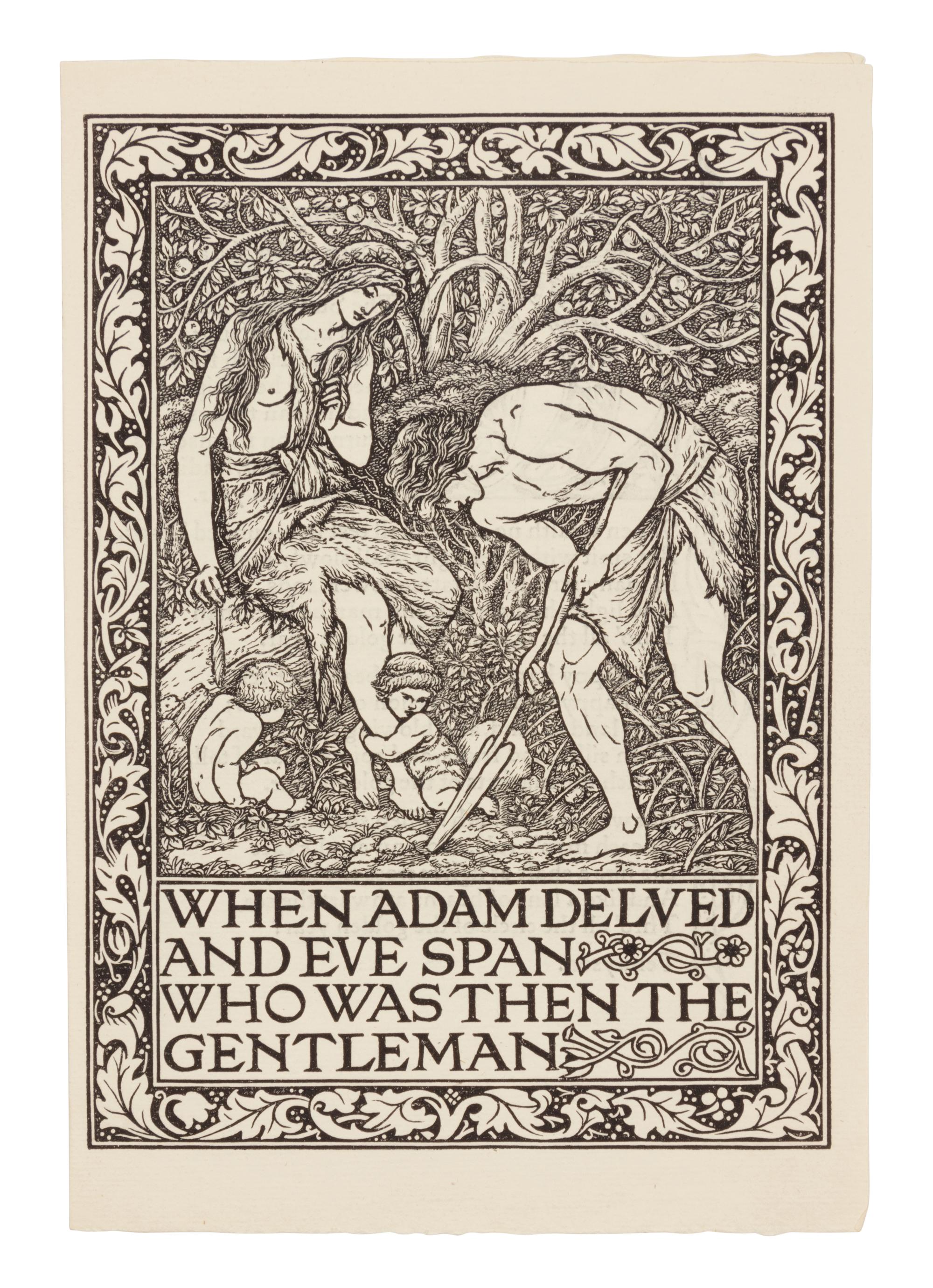 [KELMSCOTT PRESS]. When Adam Delved and Eve Span .... [Ancoats Brotherhood, 1894-5].