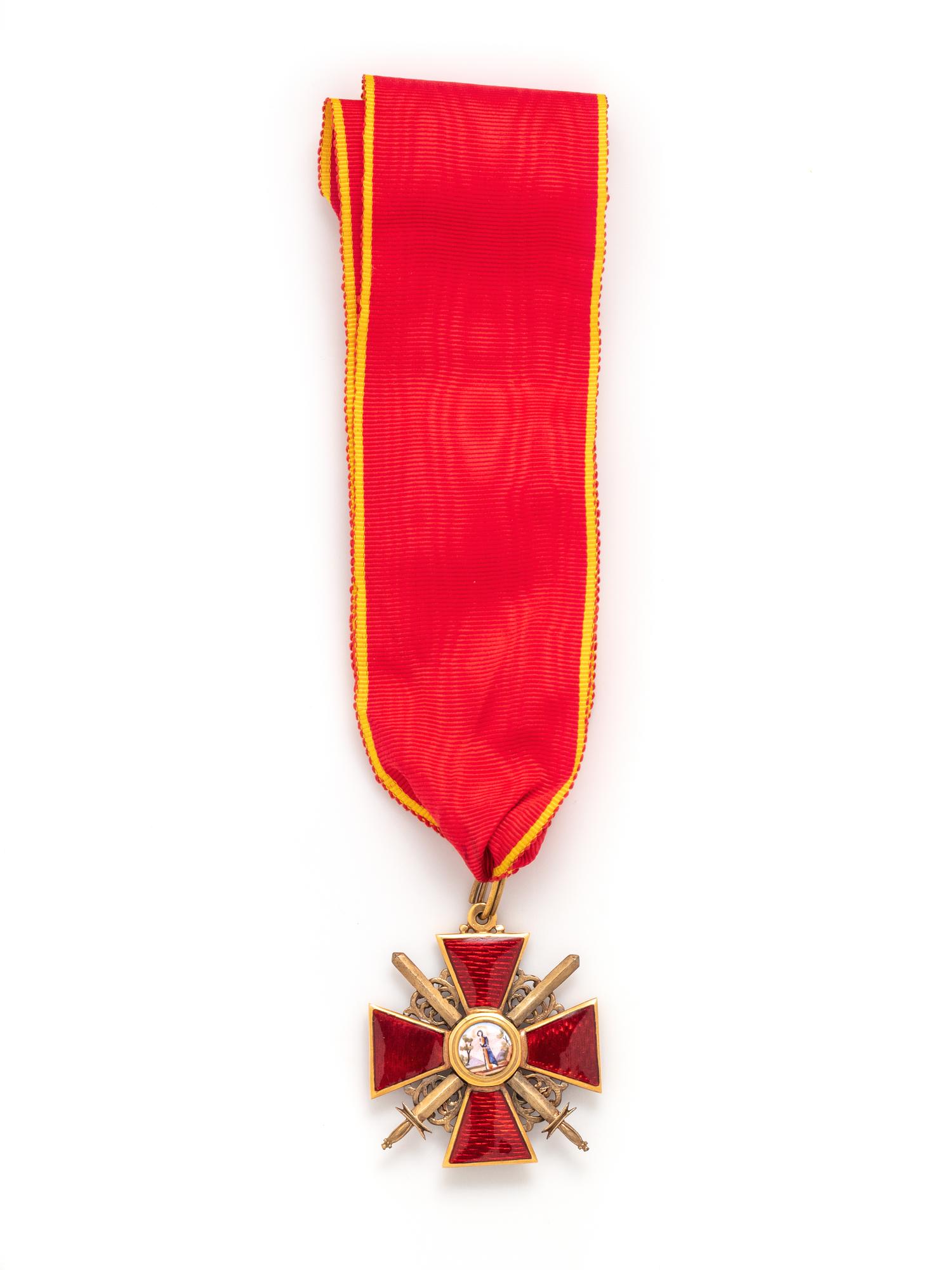 A Gold and Enamel Order of St. Anne Second Class with Swords