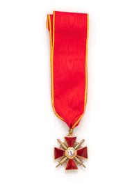 A Gold and Enamel Order of St. Anne Second Class with Swords