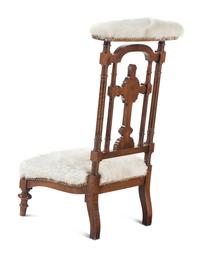 A French Walnut Prie-Dieu with Brazilian Cowhide Upholstery