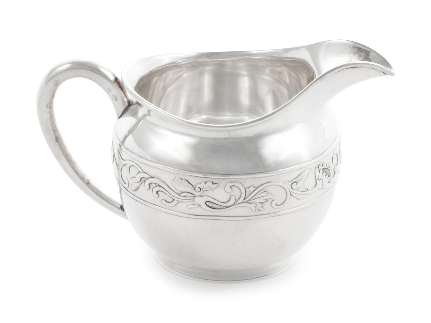 A Japanese Export Silver Three-Piece Tea Service