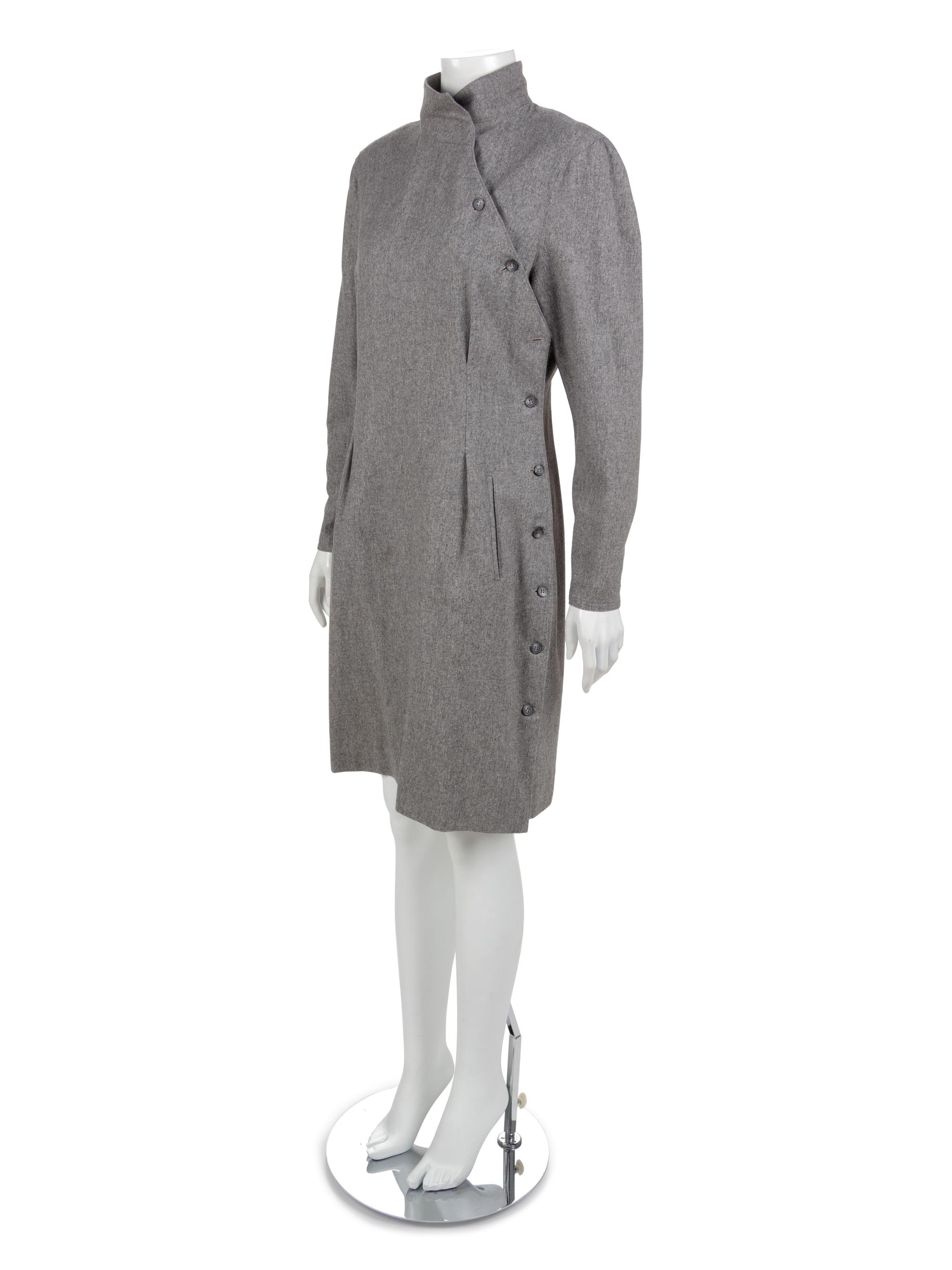 Planelle Gray Wool Dress, 1980-90s