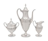 A Tiffany and Co. Silver Three-Piece Coffee Service
