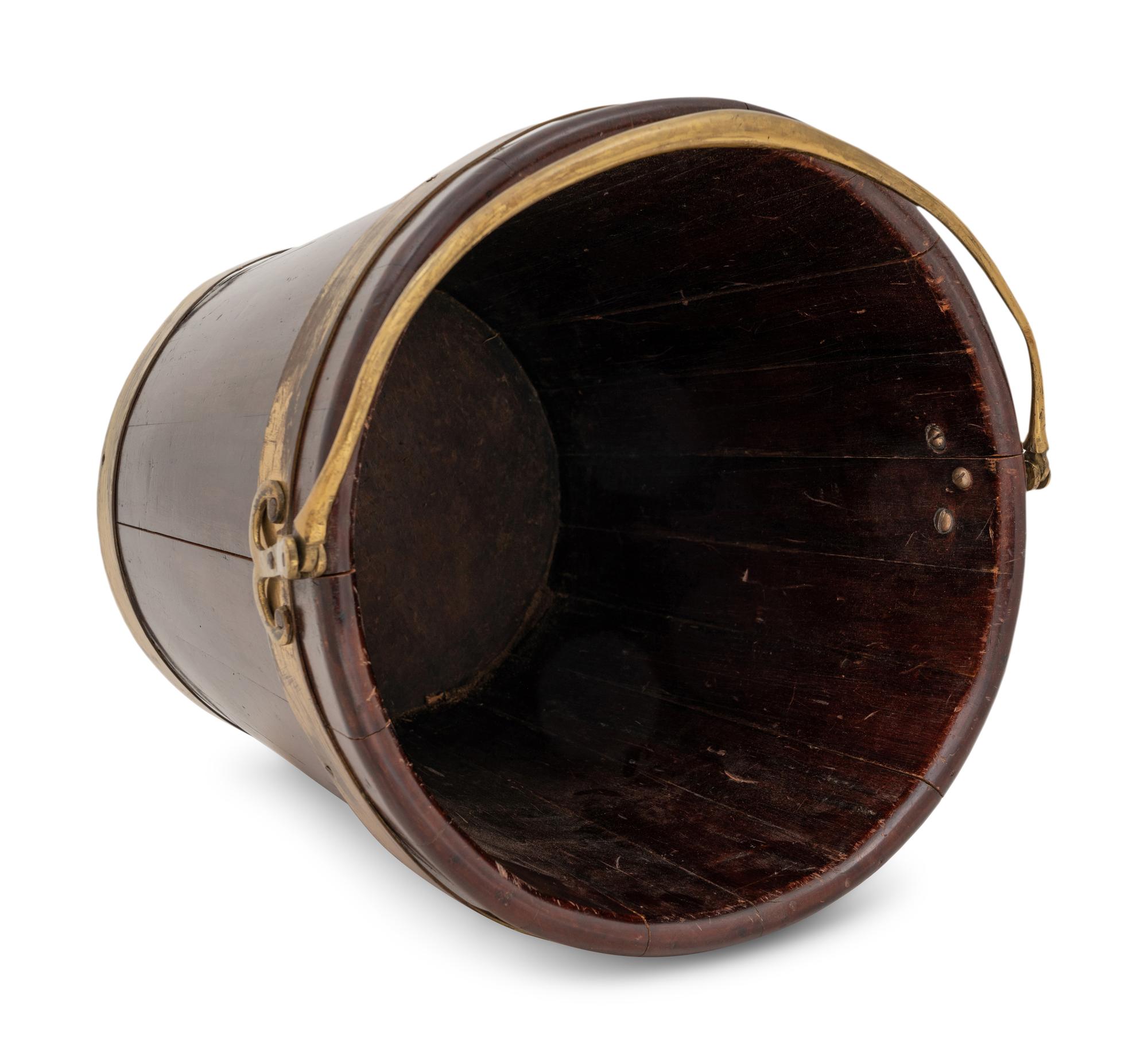 A George III Brass Mounted Mahogany Peat Bucket