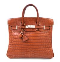 An Hermes 32cm Fauve Matte Niloticus Crocodile HAC Birkin Bag, 11.5" x 12.5" x 6".
