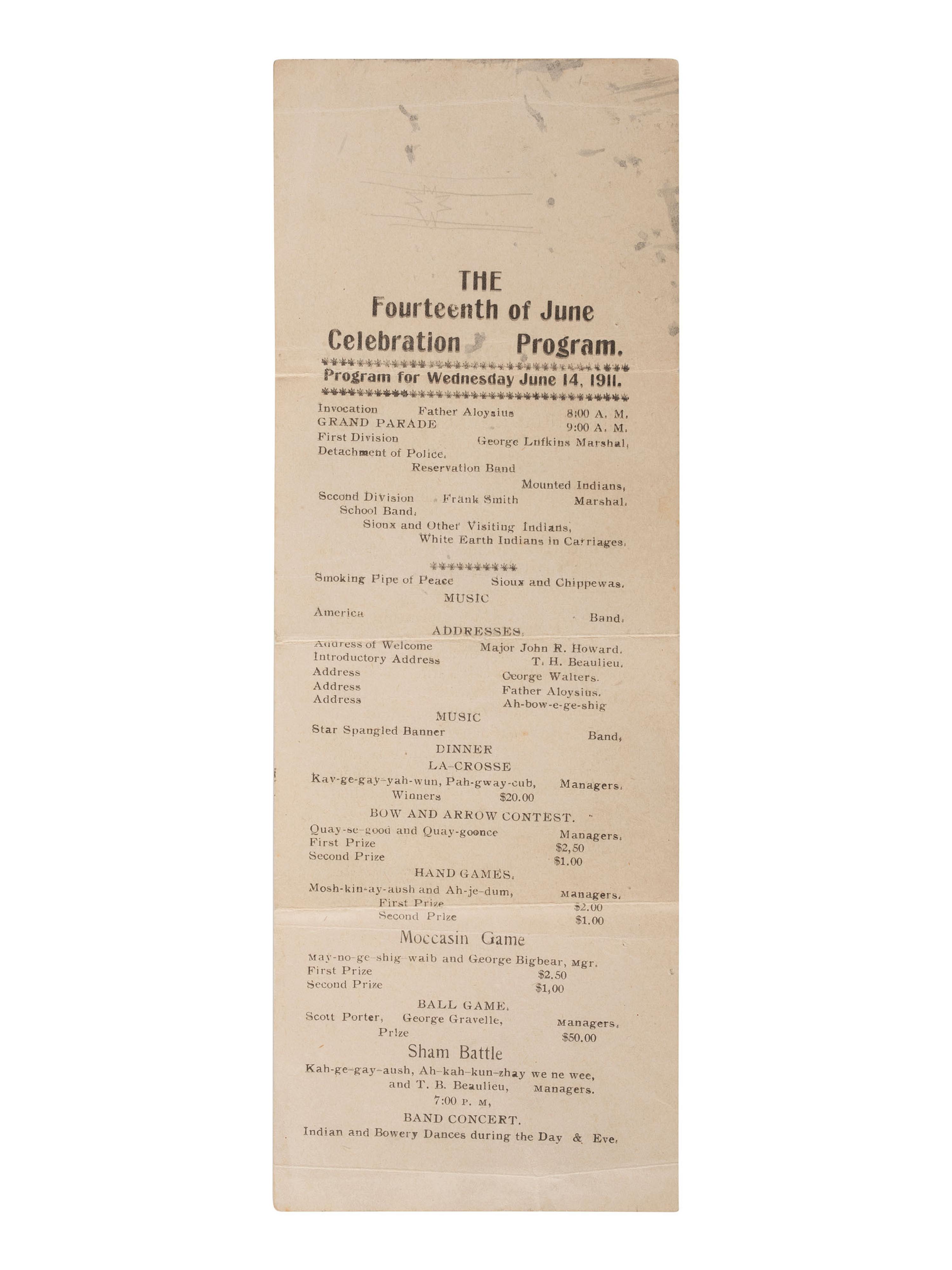 "Nitchi, Umbaommah! 44th Annual Council Fire and Feast of Good Cheer." White Earth Res., MN. 1911.