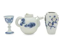 Three Japanese Blue and White Porcelain Wares