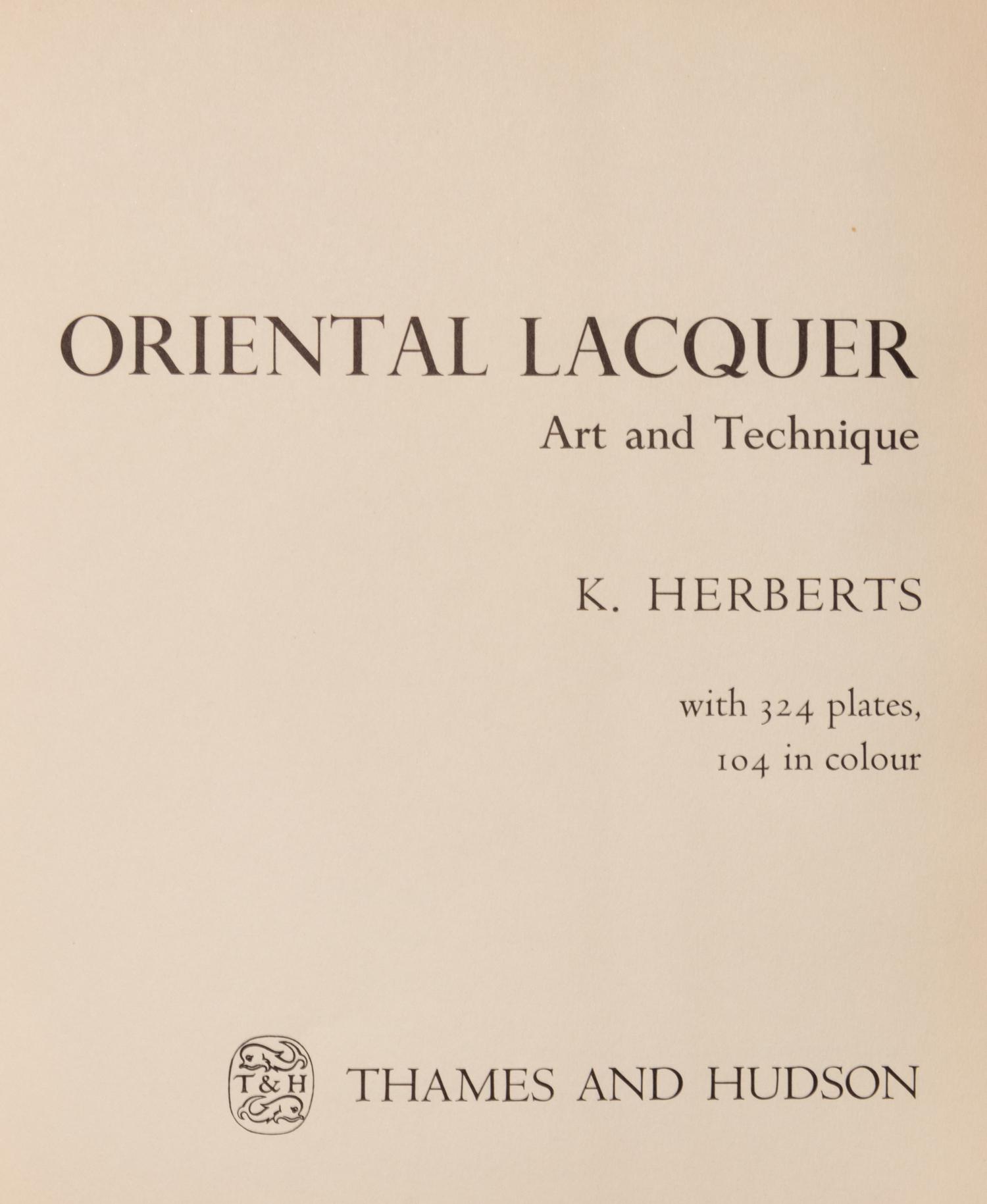 [LACQUER] A group of works about Chinese and East Asian lacquer, comprising: