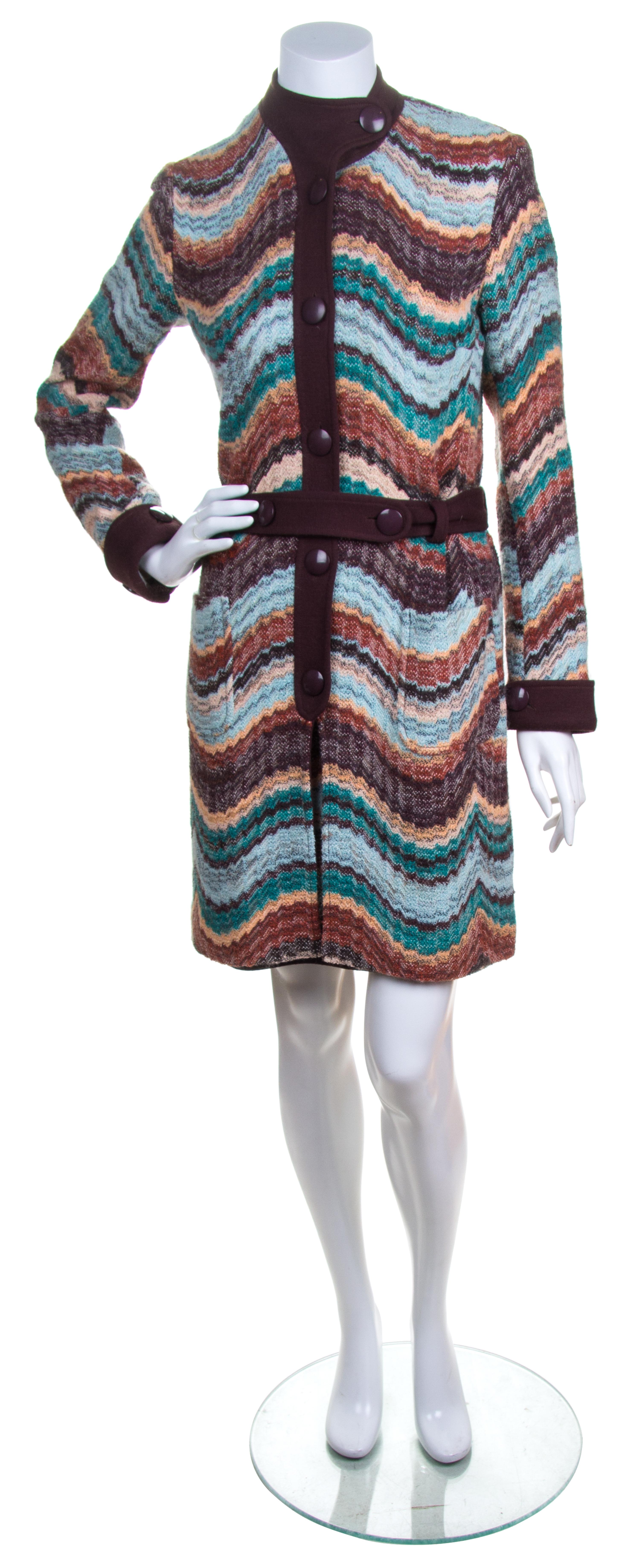 A Missoni Multicolor Wool Knit Dress Ensemble, Size 40.