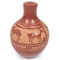 Redware Miniature Sgraffito Jar, Stag