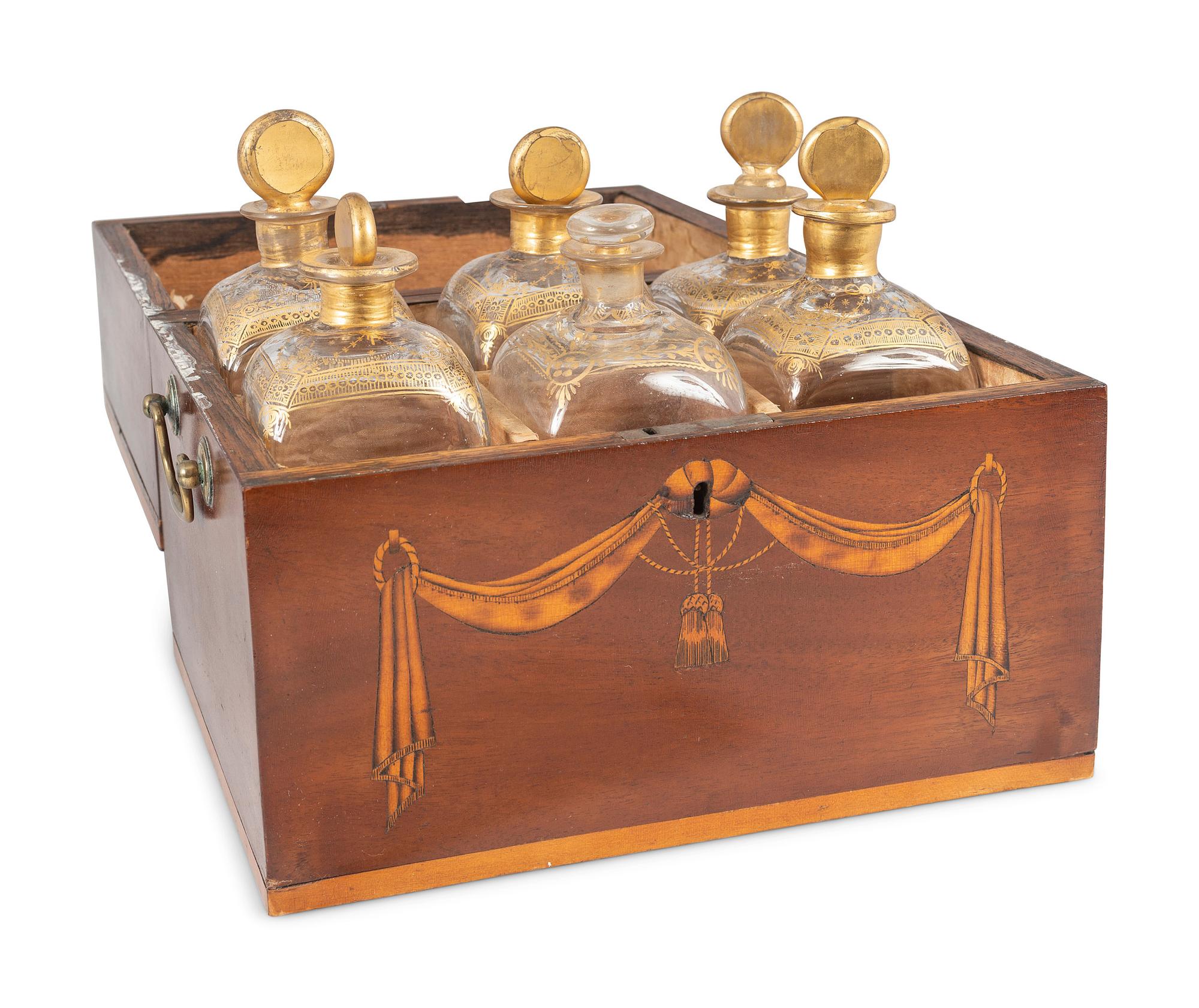 A George III Adam Style Inlaid Mahogany Decanter Box