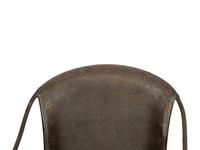 A Set of Seven Patinated Metal Dining Chairs